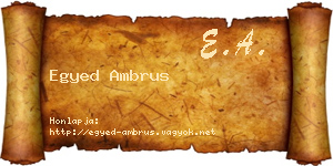 Egyed Ambrus névjegykártya